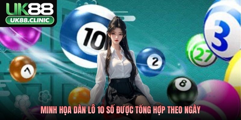 Minh họa dàn lô 10 số được tổng hợp theo ngày
